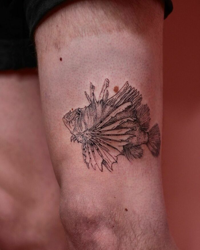 Lion fish tattoo