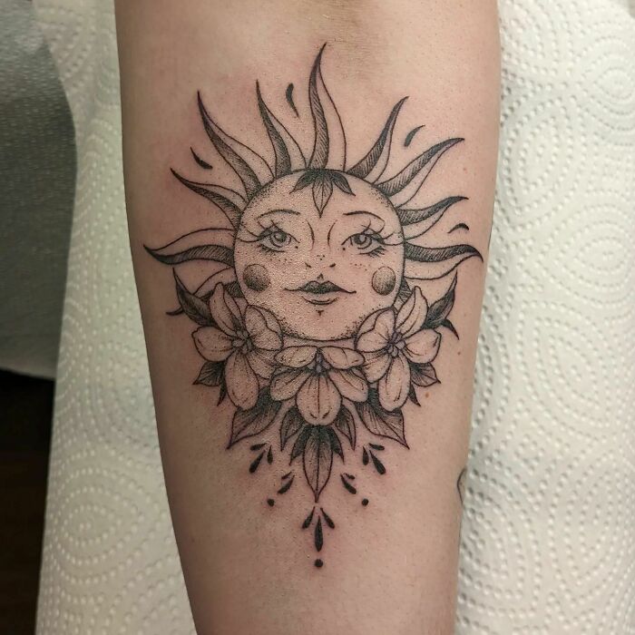 Sun lady tattoo