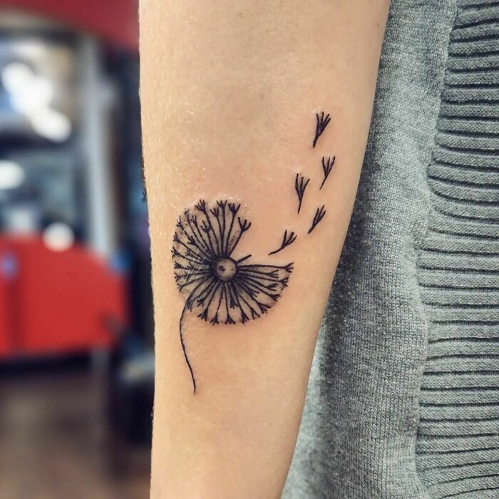 Dandelion arm tattoo 