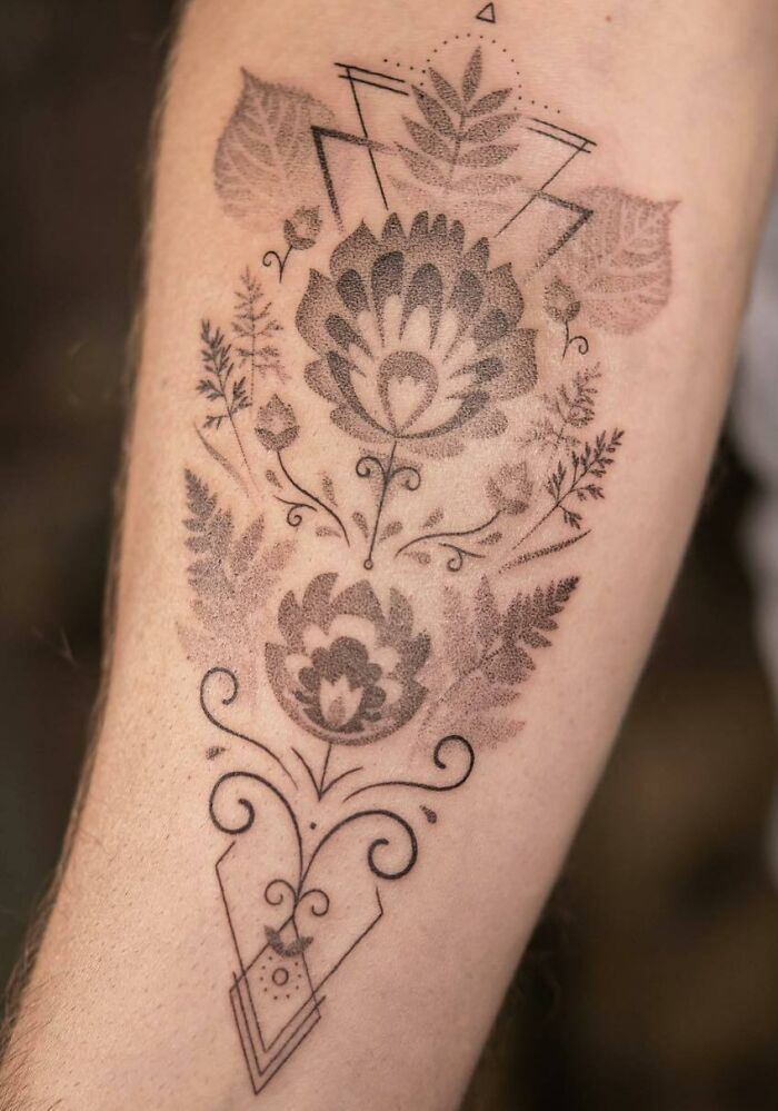 Ornamental nature tattoo
