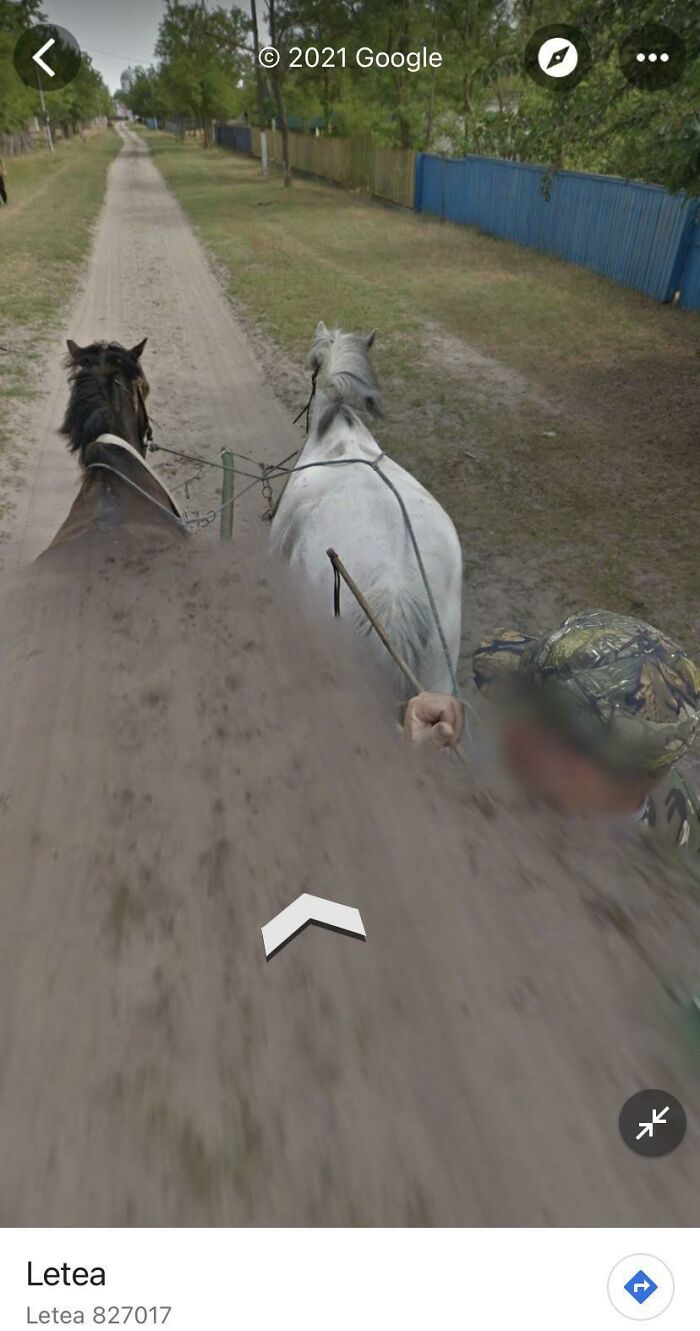 En Letea, Tulcea, Rumanía, el coche de Google Maps era en realidad un carruaje