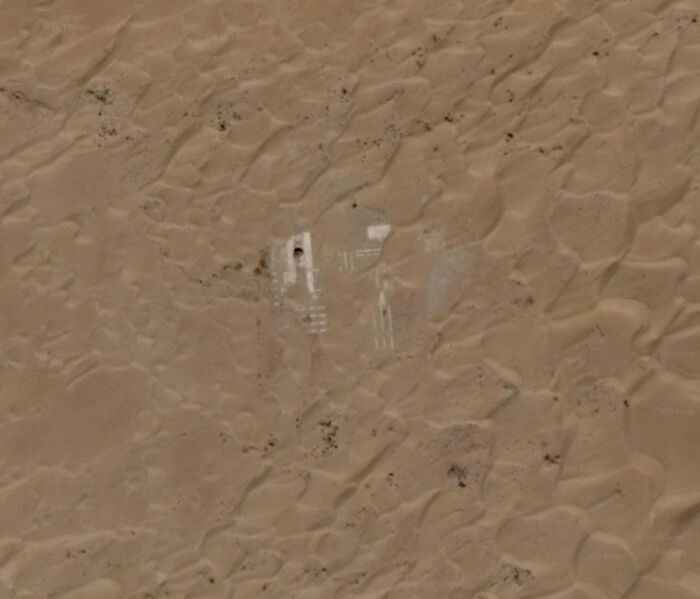 What Is This? Partially Buried Structure In The Middle Of The Taklamakan Desert (Links And Coords In Comments)