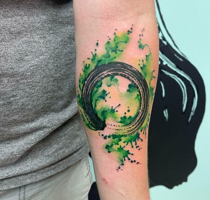 Watercolor Enso By Daniel At Ocean Blue Tattoo In Mpls, MN