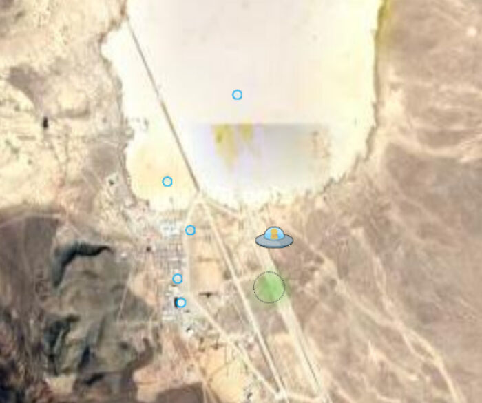 Easter Egg At Area 51 When You Use The Street View Guy! 37°14'20.1"N 115°48'28.2"W