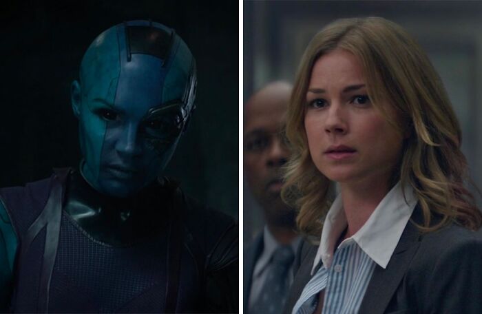 Karen Gillan as Nebula and Emily VanCamp as Sharon Carter 