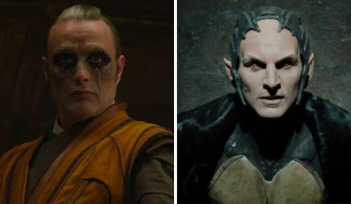 Mads Mikkelsen as Kaecilius and Christopher Eccleston as Malekith