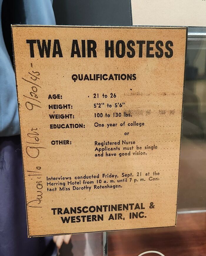 Twa Air Hostess Requirements From The Mid '40s