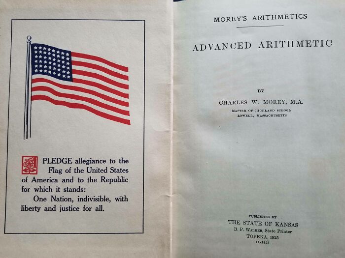 I Bought An Old Math Textbook And It Has The Original Pledge Of Allegiance In The Front Without "Under God"