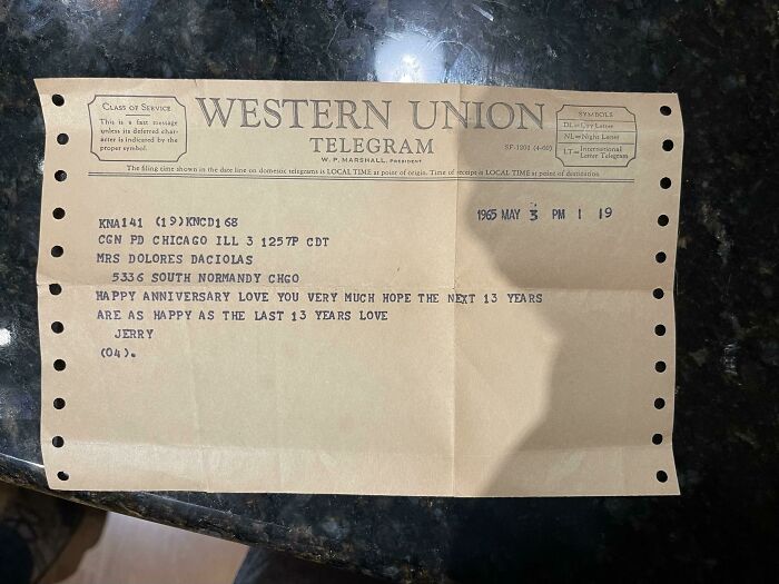 This 57-Year Old Telegram My Grandpa Sent My Grandma
