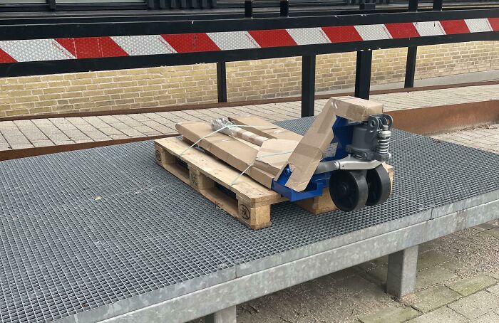 Our Office Received A Pallet Jack On A Pallet Today