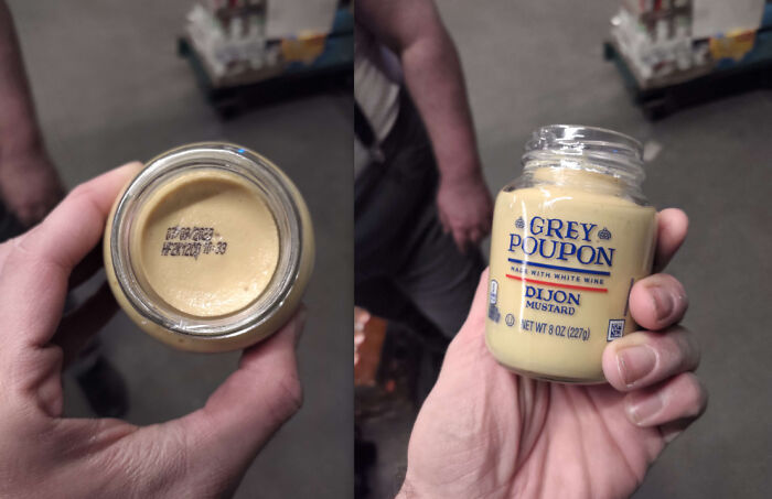 This Dijon Mustard Came Without A Lid, And The Expiration Date Was Printed Onto The Mustard Inside