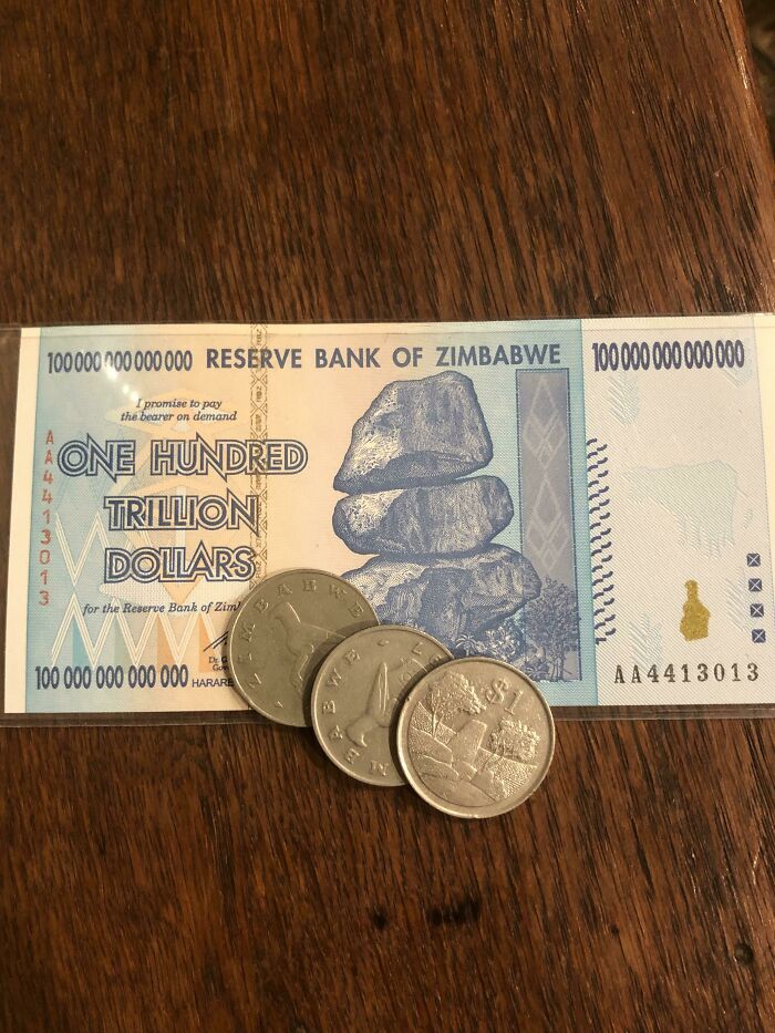 100,000,000,000,003 (One Hundred Trillion And Three) Zimbabwe Dollars