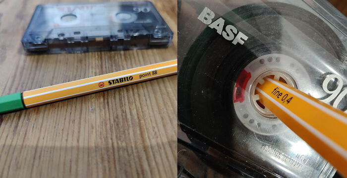 "Stabilo Fineliner" Fit Absolutely Perfect Into The Tape Reels Of A Cassette To Rewind Them