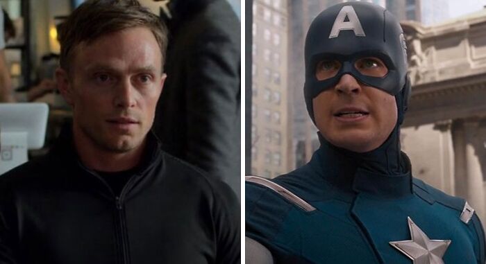 Wilson Bethel as Bullseye and Chris Evans as Captain America