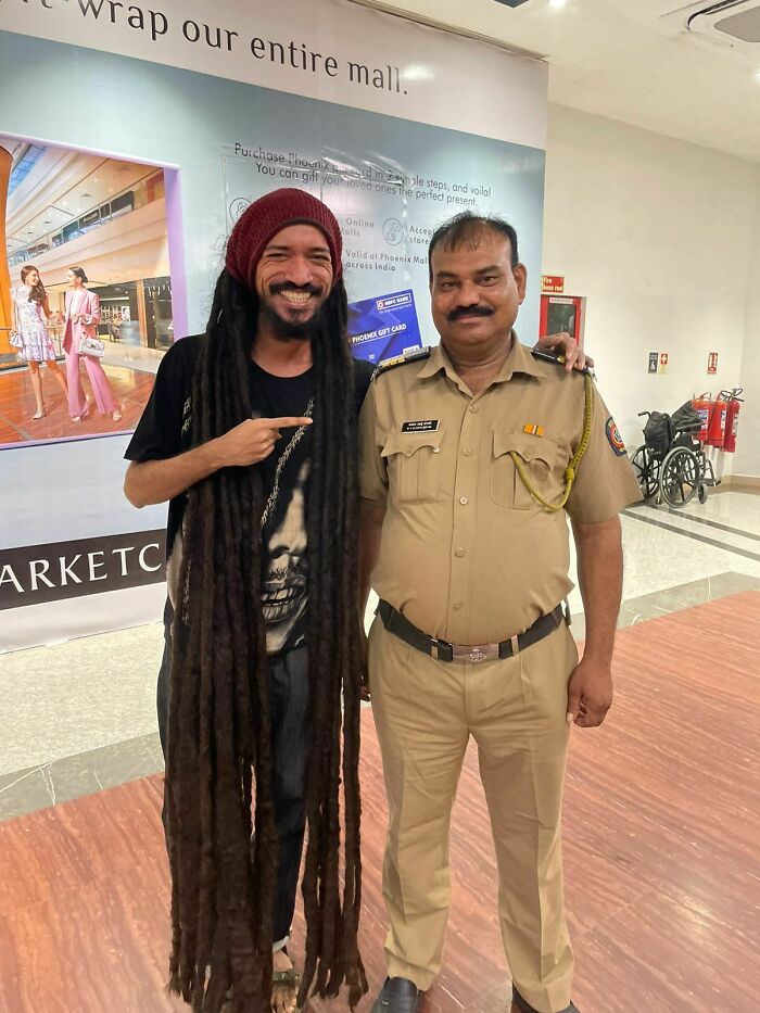 So I Was At The Mall To Watch A Movie And This Cop Approached Me And I Was Like,"Ahhh,he Is Gonna Check Me For Weed In Front Of Everyone And Make A Scene". But He Sweetly Came Up To Me With A Smile And Wanted To Click A Pic With Me To Show His Son. Here Is The Pic, Keep Smiling:)) Have A Nice Week