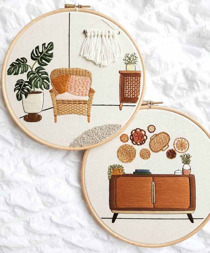 When Mid Century Meets Embroidery 😍