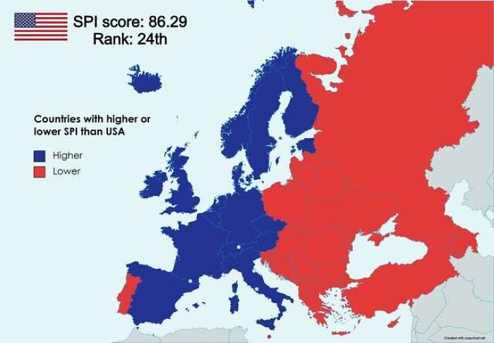 European Countries With A Higher Social Progress Index Than The Us