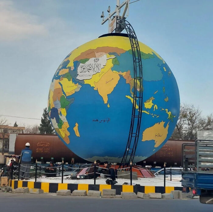 Taliban Government Has Inaugurated World Globe With Distorted Indian Map In Kabul