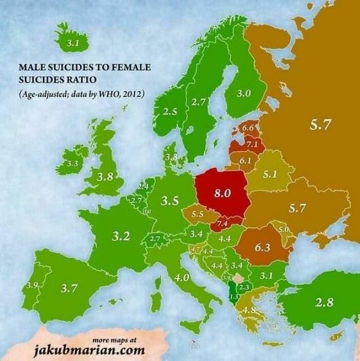 Male Suicides To Female Suicides Ratio