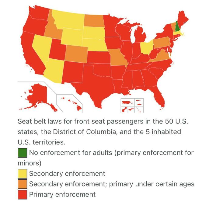 Us States That Enforce Seatbelts