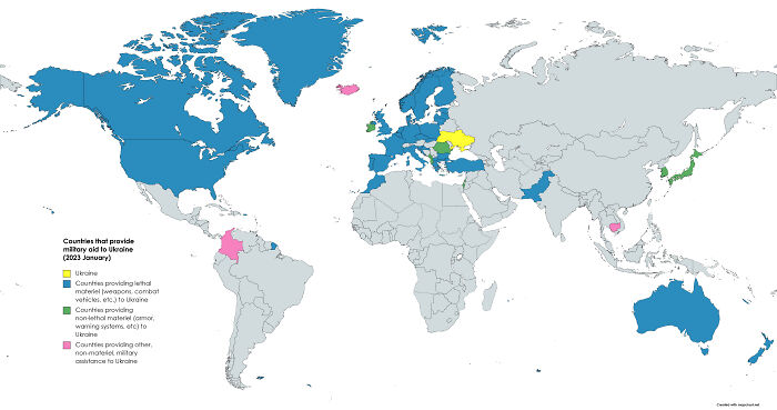 Countries That Provide Military Aid To Ukraine (January 2023)