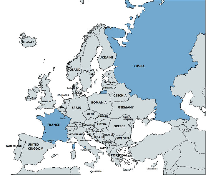 Switching Europe Around: The Population Of The Most Populous Country Goes To The Country With The Biggest Area, The Population Of The 2nd Most Populous Country Goes To The One With The 2nd Biggest Area, And So On