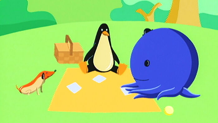 Oswald cartoon with Weenie, pinguin and octopus