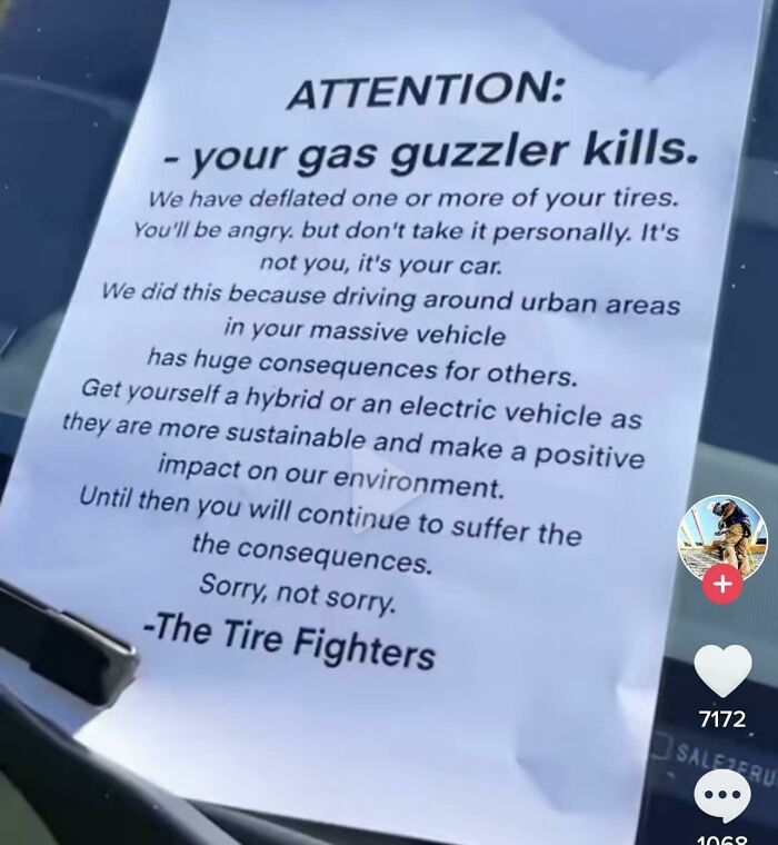 This Note Left On A Truck