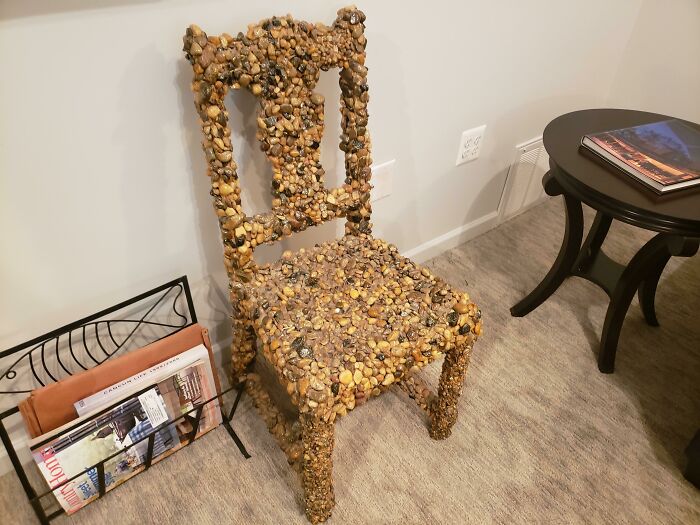 Literally The Most Uncomfortable Chair To Ever Exist. Hundreds Of Jagged And Pointy Rocks