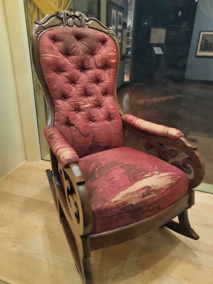 The Chair That Abraham Lincoln Was Sitting In When He Was Killed
