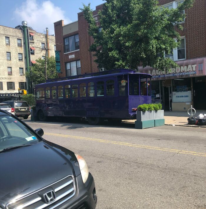 A Repurposed Bus/Trolley Car Used For Outdoor Dining