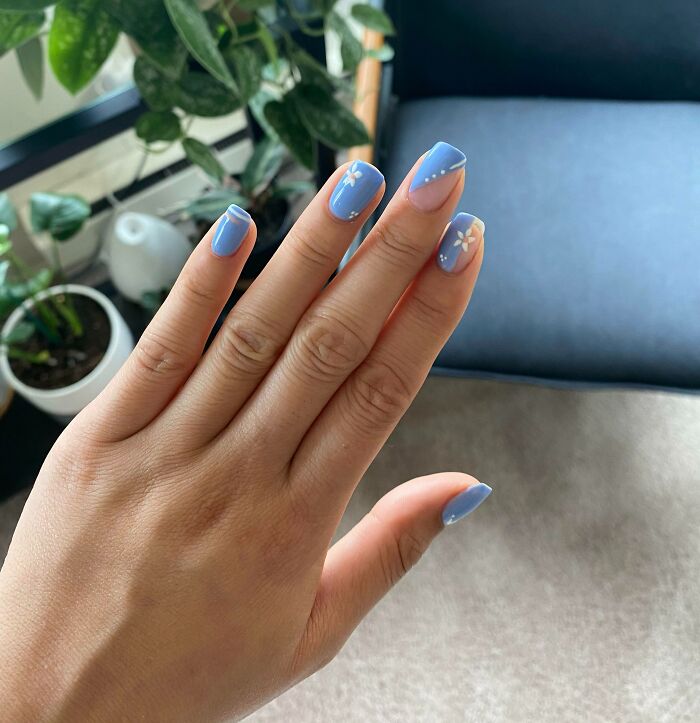 I've Been Doing My Own Gel Nails For A While, But Just Recently Thought I Would Try Some Nail Art! Here's A Minimal Design I Did For My Second Attempt