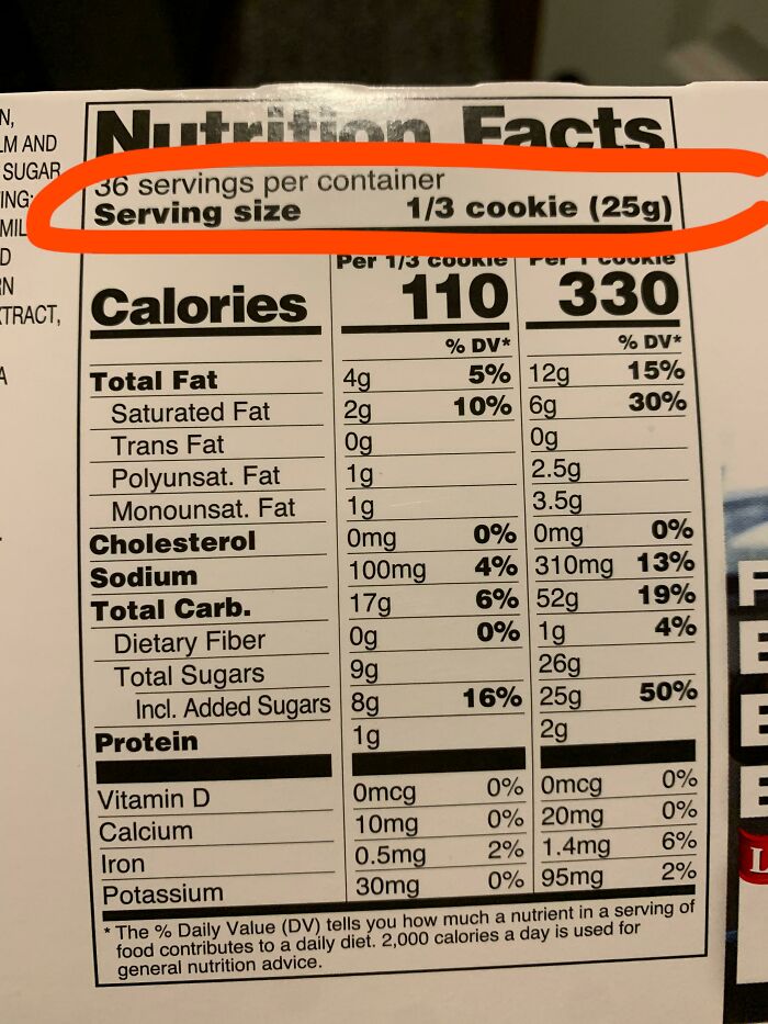 The Serving Size On These Oatmeal Cookies Is A “1/3 Of A Cookie”