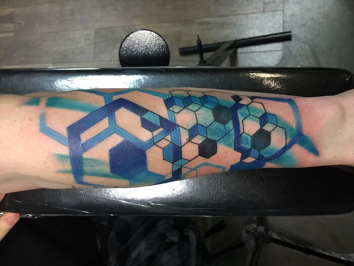 Geometric Molecules Done By Dave Fusco At The Beauty Mark Tattoo, Canton, CT