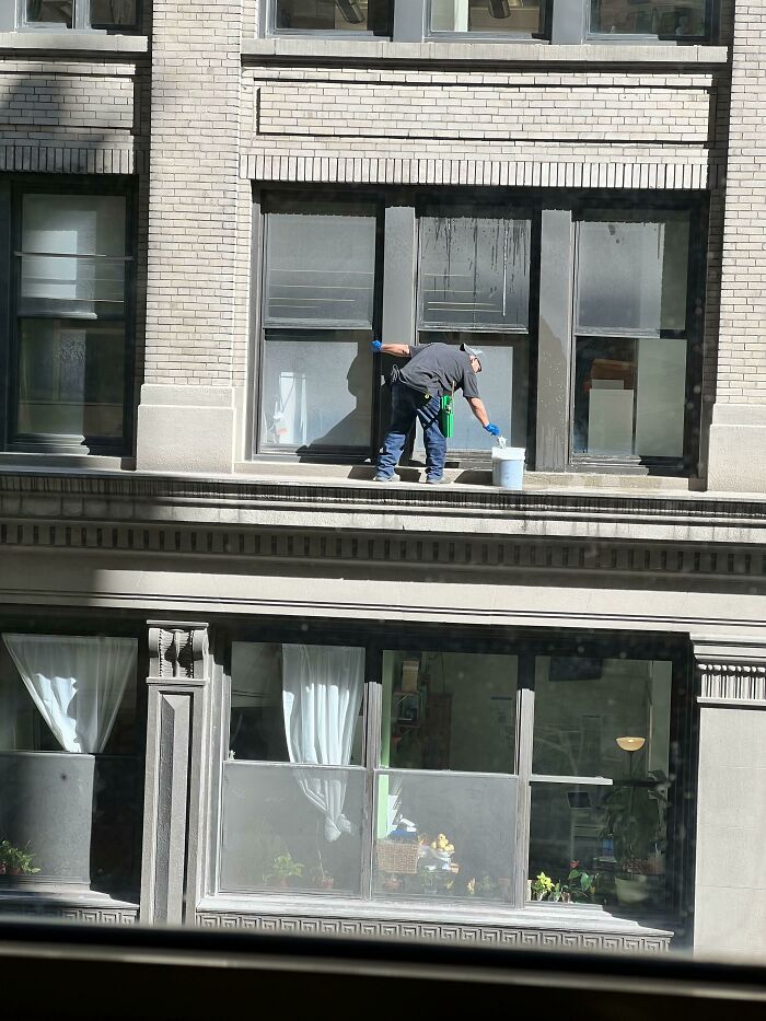 Window Cleaners Across The Street. I'm On The 5th Floor. NYC