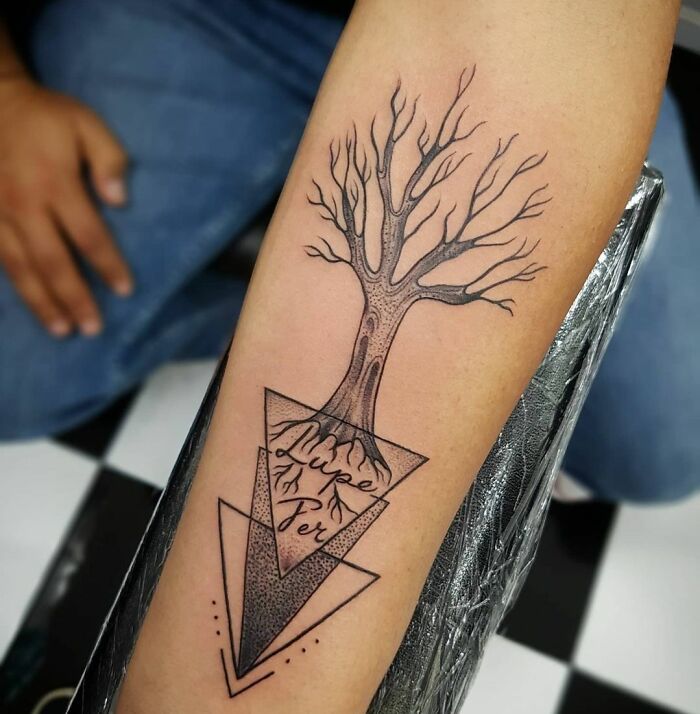 Geometric Tree Tattoo
