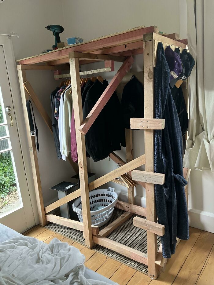 Combination Wardrobe And Nap Spot, First Thing I’ve Build Out Of Wood How’d I Do?