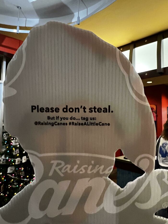 Found On The Back Of A Clark Griswold Cutout At Raising Cane’s