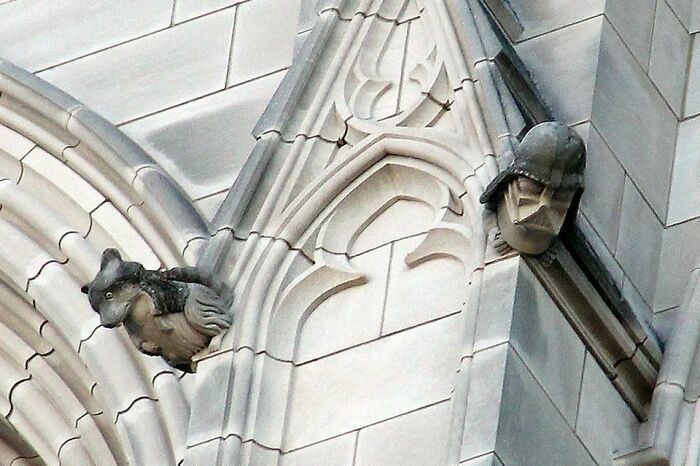 The National Cathedral In Washington Dc Has A Carving Of Darth Vader On It. The Design Won Third Place In A Children's Design Competition In The 1980s