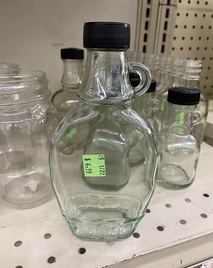 Overpriced Thrift Store Selling Grocery Store Maple Syrup Bottle For $5
