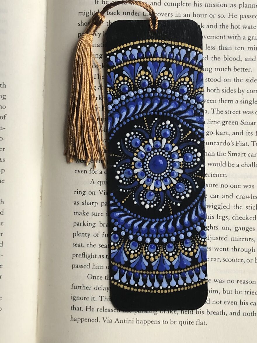 I Paint Wooden Bookmarks With Mandala Dotart.