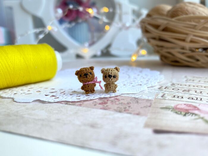 Micro Crochet Teddy And Dog