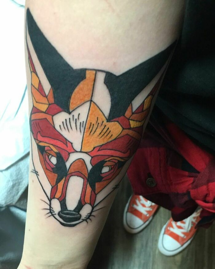 Finally Got My Fox Tattoo I've Been Wanting For A While Now