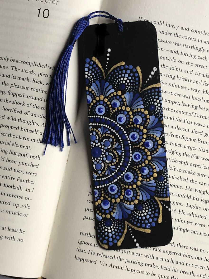 I Paint Wooden Bookmarks With Mandala Dotart.