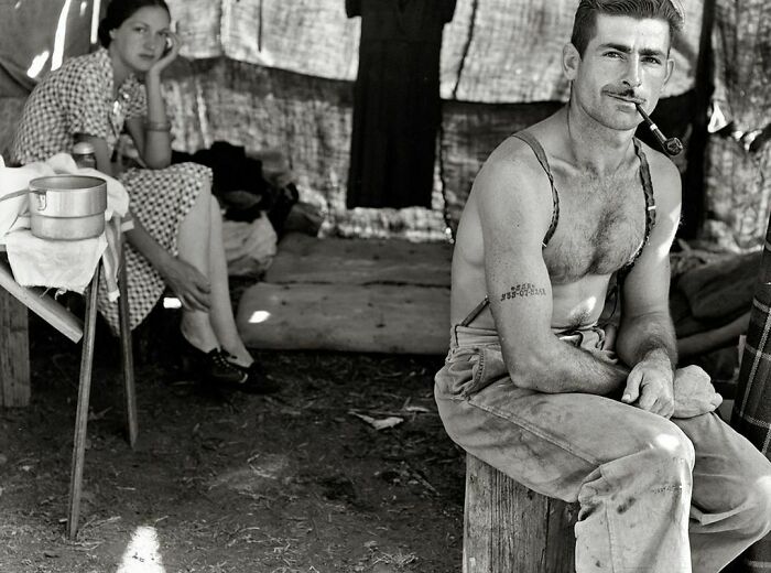 1939, Oregon. An Unemployed Lumber Worker With His Wife. Photo By Dorothea Lange