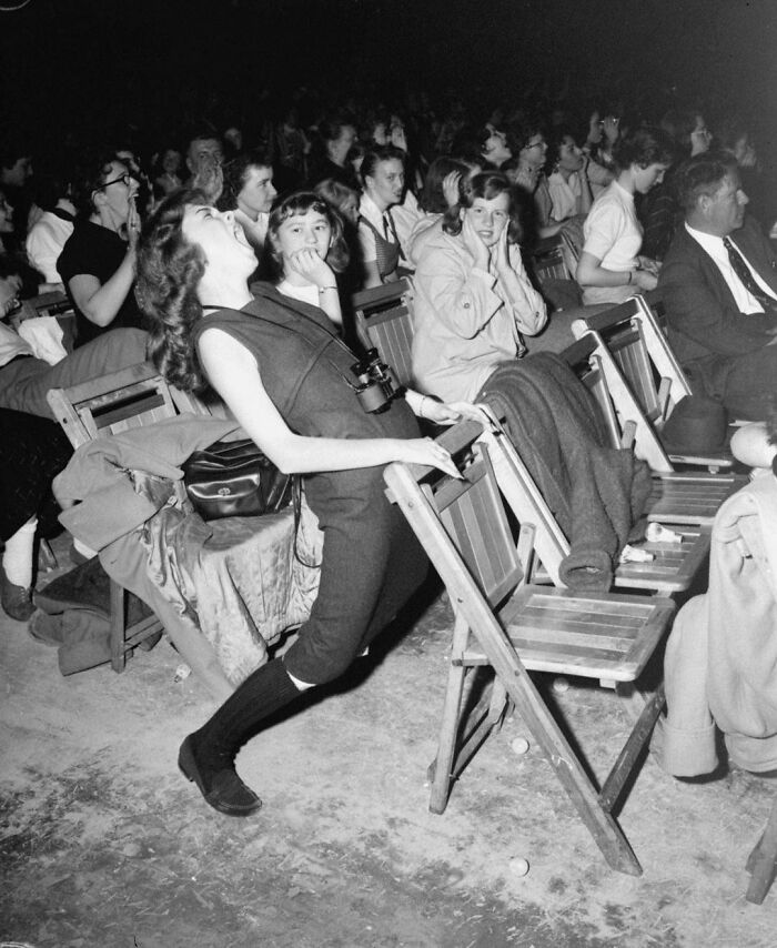1957. A Teen Girl At An Elvis Presley Concert At The Philadelphia Arena In Philadelphia, Pennsylvania