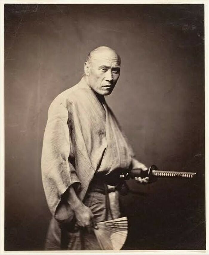 C. 1865. Samurai, Yokohama, By Felice Beato