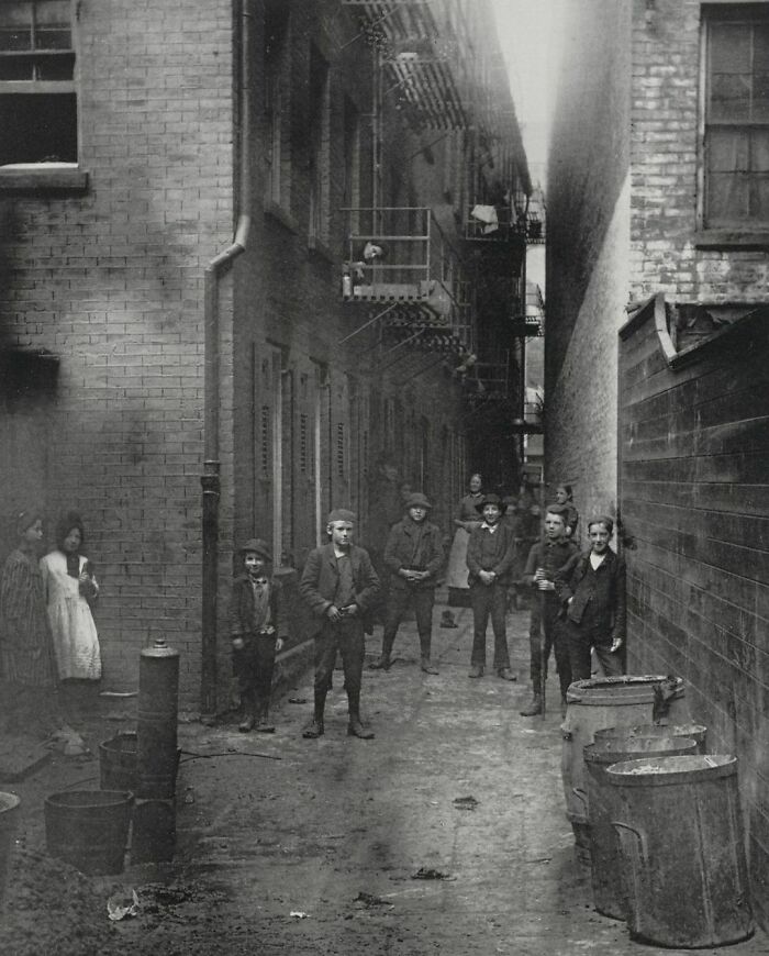 1888. Mullen's Alley, Cherry Hill, New York By Jacob Riis