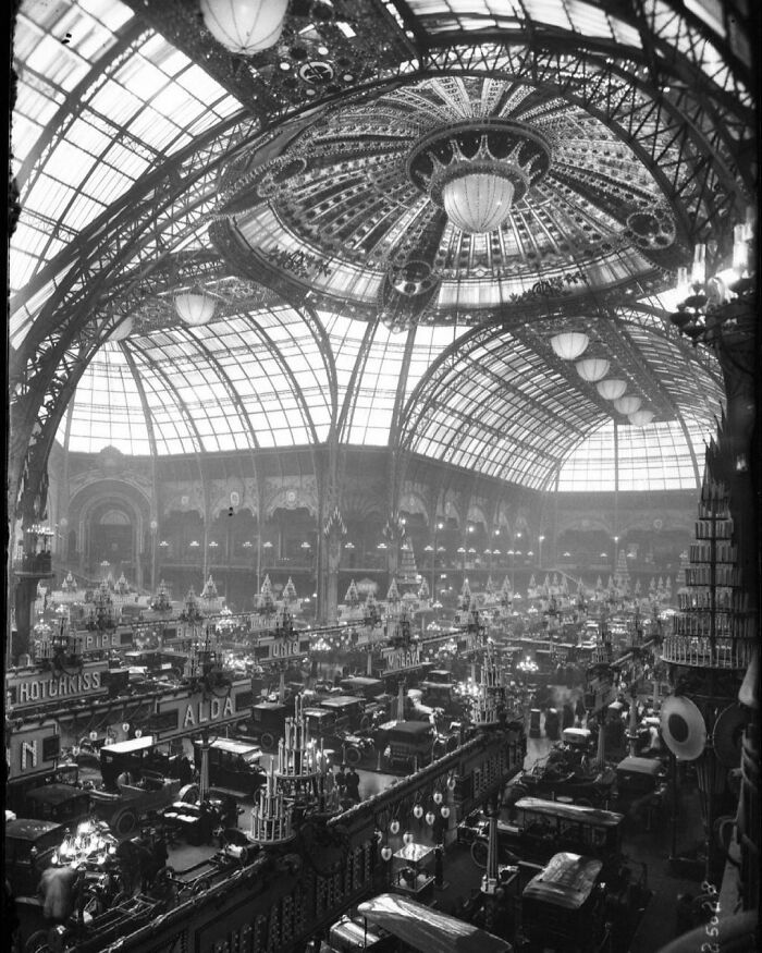 1910. Paris Motor Show At The Grand Palais In Paris
