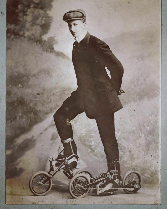 Young Man Wearing Takypod Roller Skates